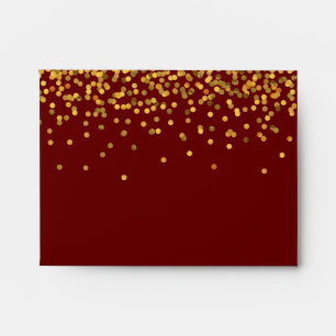 Gold and Red Glam Confetti Dots Envelope