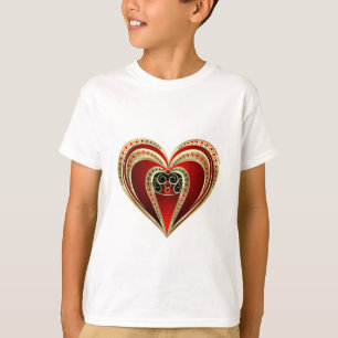 Gold and Red Heart T-Shirt