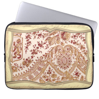 Gold And Red Lace Laptop Sleeve
