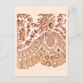 Gold And Red Lace Postcard by LeFlange at Zazzle