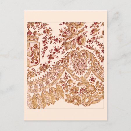 Gold And Red Lace Postcard
