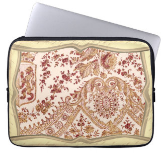 Gold And Red Lace Roses Laptop Sleeve
