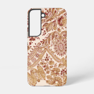 Gold And Red Lace Roses Samsung Galaxy S22 Case