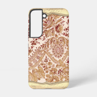 Gold And Red Lace Roses Samsung Galaxy S22 Case