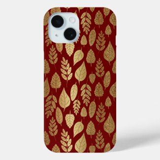 Gold and Red Leaf Pattern