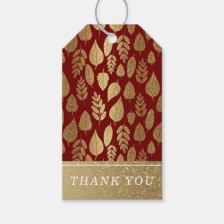 Gold and Red Leaf Pattern