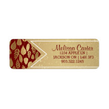 Gold and Red Leaf Pattern