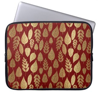 Gold and Red Leaf Pattern