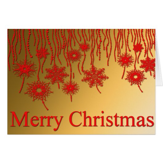 Gold and Red Merry Christmas Cards (Front Horizontal)