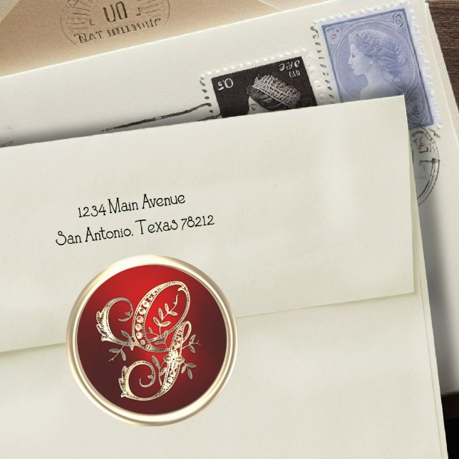 Gold and Red Monogram G Envelope Seal (Creator Uploaded)