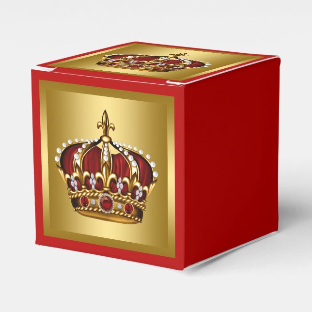 Gold and Red Prince Favor Boxes (Front Side)