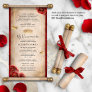 Gold and Red Quinceanera DIY Scroll Invitations