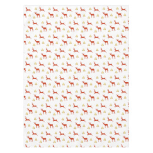 Gold and red Reindeers Holiday Art Tablecloth