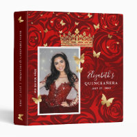 Gold and Red Rose Photo Album Guestbook