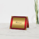 Gold And Red Thank You Card Add Your Own Text at Zazzle