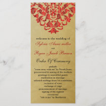 gold and red Wedding program