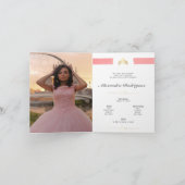 Gold and Rose Pink Photo Quinceanera Invitation (Inside)