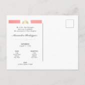Gold and Rose Pink Photo Quinceanera Invitation Postcard (Back)