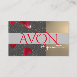 Gold and Roses Personalized Avon Business Card