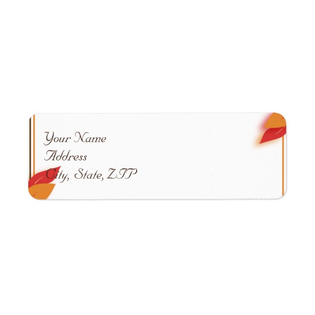 Gold and Rust Fall Leaf Label (Front)