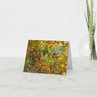 Gold and Rust Fall Leaves  Card