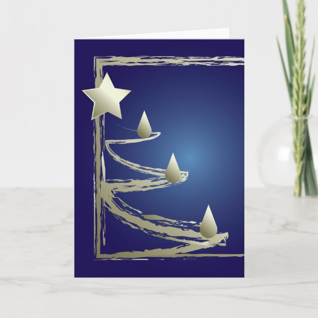 gold and sapphire holiday card (Front)