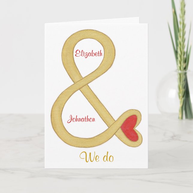 Gold And Sign Wedding Invitation Cards (Front)