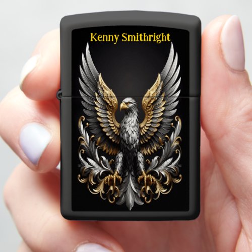 Gold And Silver And Eagle Zippo Lighter