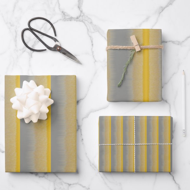 Gold and Silver Assembly  Wrapping Paper Sheets (Front)
