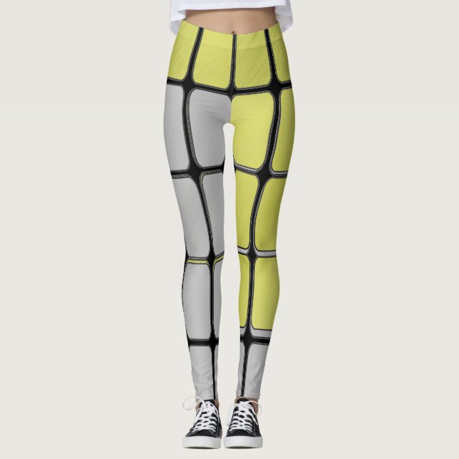 Gold and Silver Bars Leggings (Front)