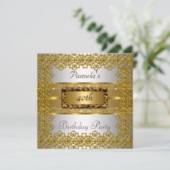 Gold and Silver Birthday Party Invitation | Zazzle
