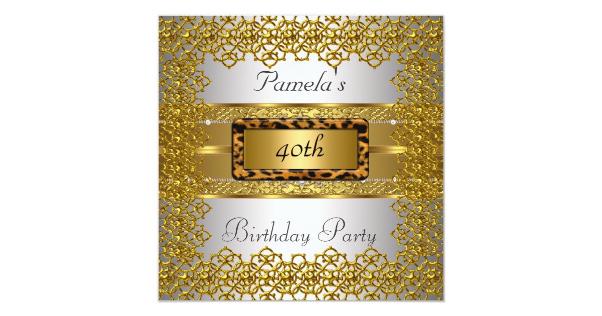 Gold and Silver Birthday Party Invitation | Zazzle.com