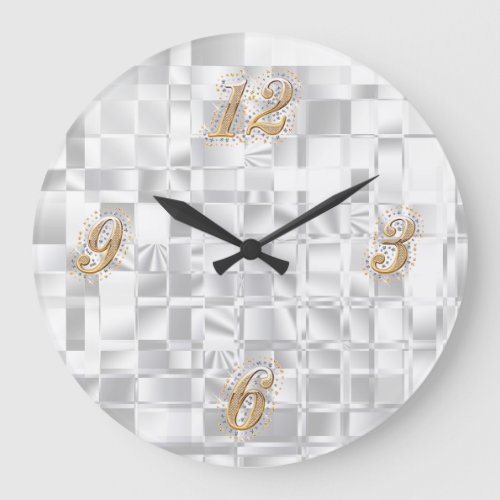 Gold and Silver Bling Wall Clock