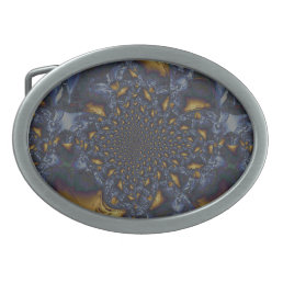 Gold and Silver Blue Molten Metal Belt Buckle