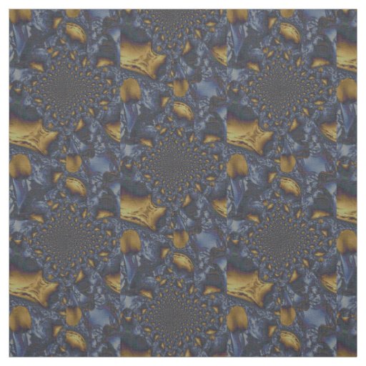 Gold and Silver Blue Molten Metal Fabric