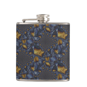 Gold and Silver Blue Molten Metal Flask