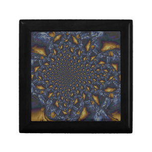 Gold and Silver Blue Molten Metal Gift Box