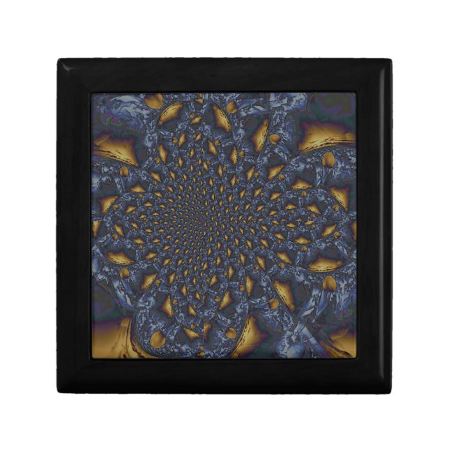 Gold and Silver Blue Molten Metal Gift Box (Front)