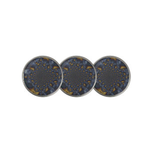 Gold and Silver Blue Molten Metal Golf Ball Marker