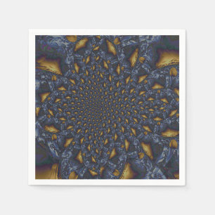 Gold and Silver Blue Molten Metal Napkins