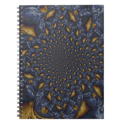 Gold and Silver Blue Molten Metal Notebook