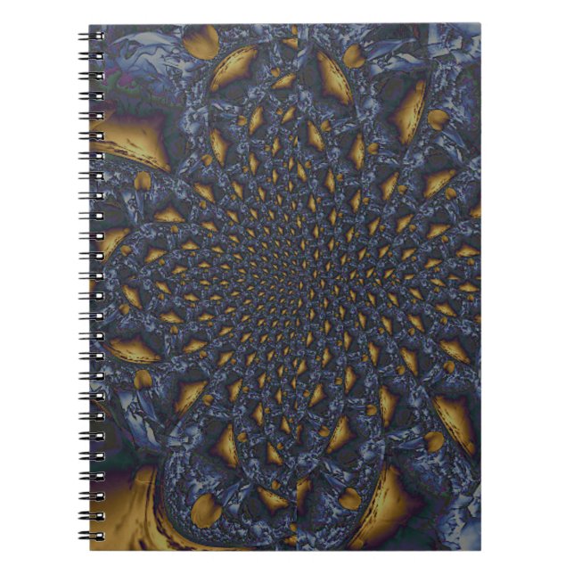 Gold and Silver Blue Molten Metal Notebook (Front)