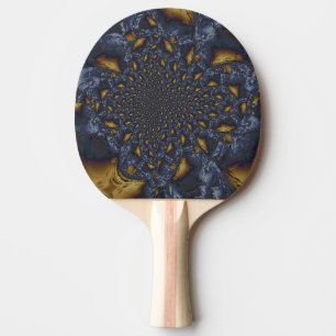 Gold and Silver Blue Molten Metal Ping Pong Paddle