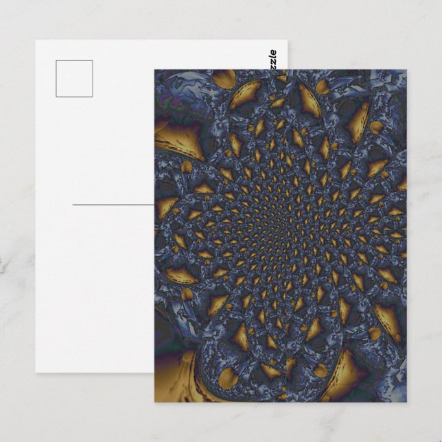 Gold and Silver Blue Molten Metal Postcard (Front/Back)