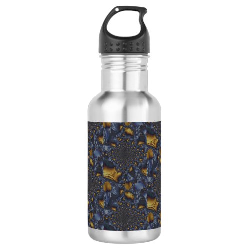 Gold and Silver Blue Molten Metal  Stainless Steel Water Bottle