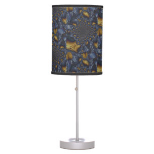 Gold and Silver Blue Molten Metal Table Lamp