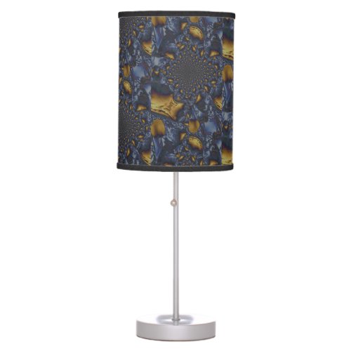 Gold and Silver Blue Molten Metal Table Lamp