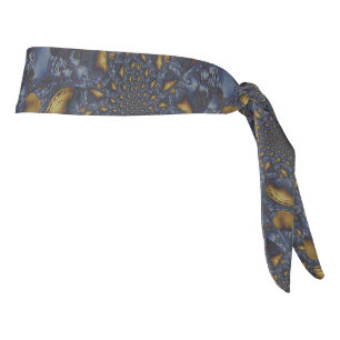 Gold and Silver Blue Molten Metal Tie Headband