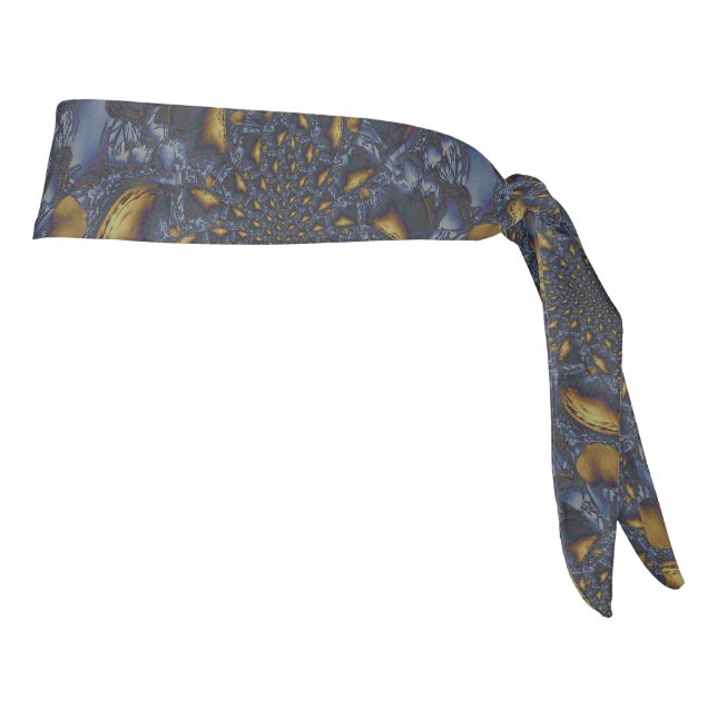 Gold and Silver Blue Molten Metal Tie Headband (Rotate 90)