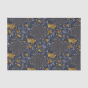 Gold and Silver Blue Molten Metal Tissue Paper